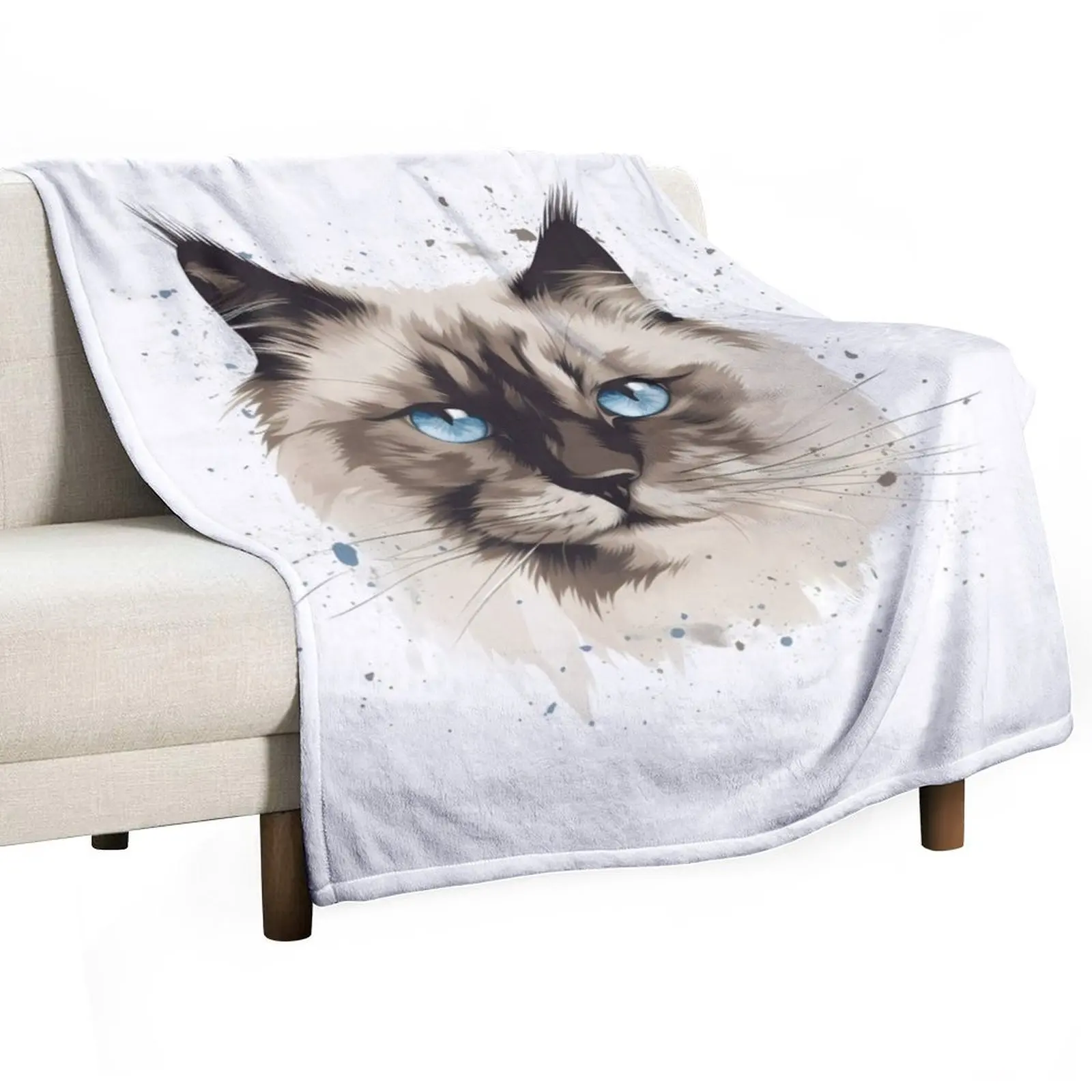 Ragdoll Cat Throw Blanket for winter Decorative Sofa bed plaid Nap for babies Plaid Blankets