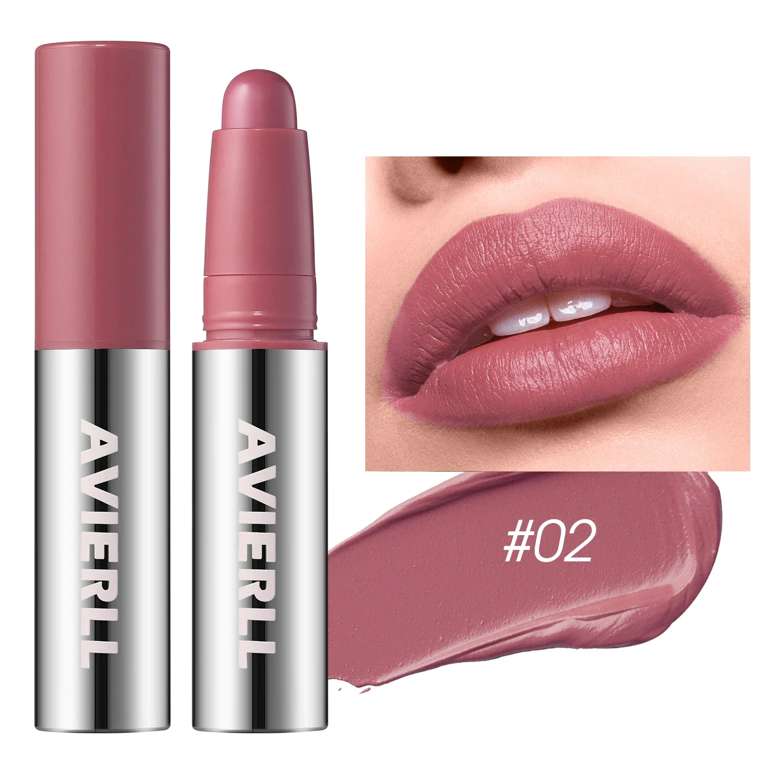 1Pc Smooth Matte Lipstick Long-Lasting Moisturizing and Easy To Apply Lip Glaze with Rotating Pens Design Waterproof Lip Make Up