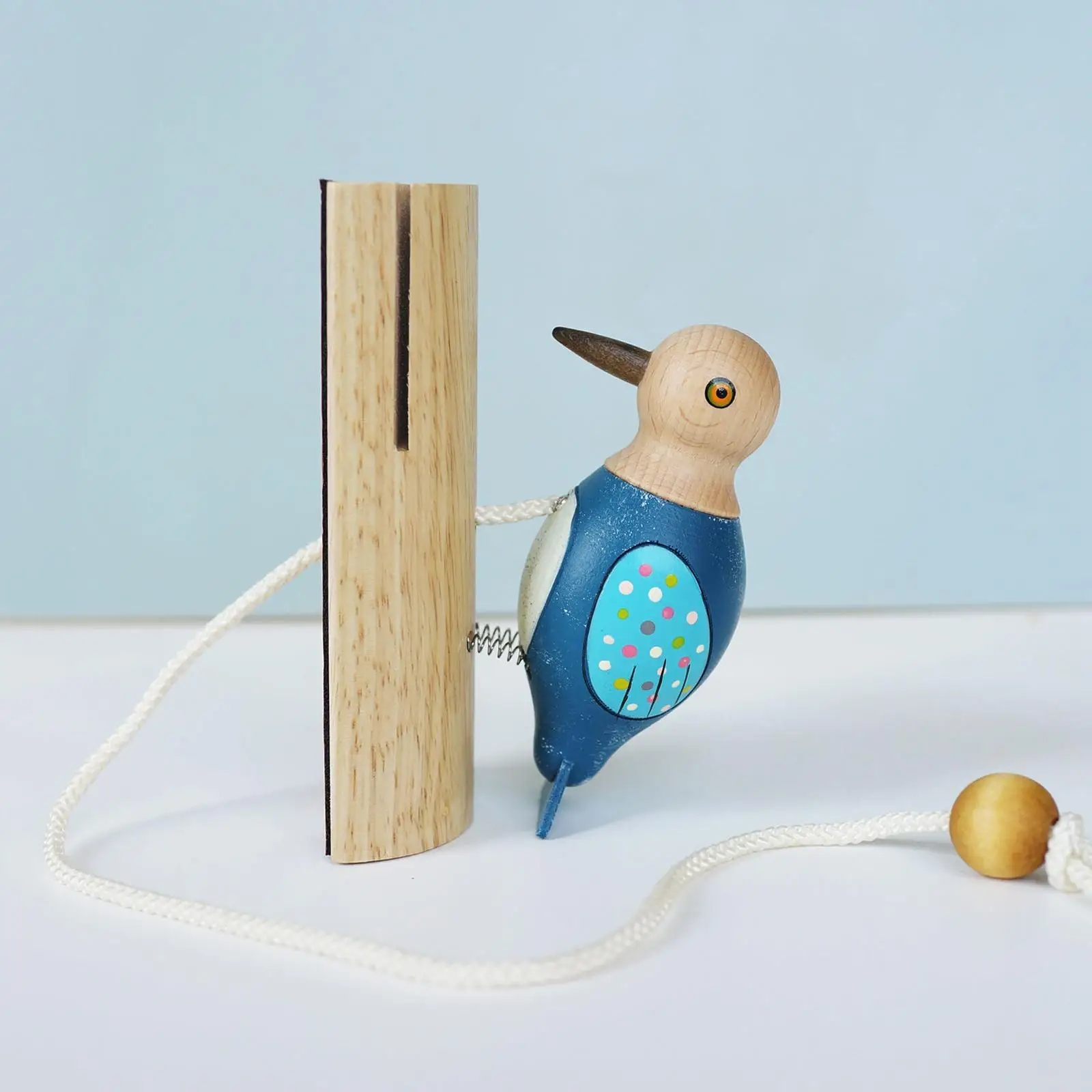 Woodpecker Doorbell Animal Shaped Creative for Door Opening Wood Door Bell for Wall Window Store Early Education Bedroom