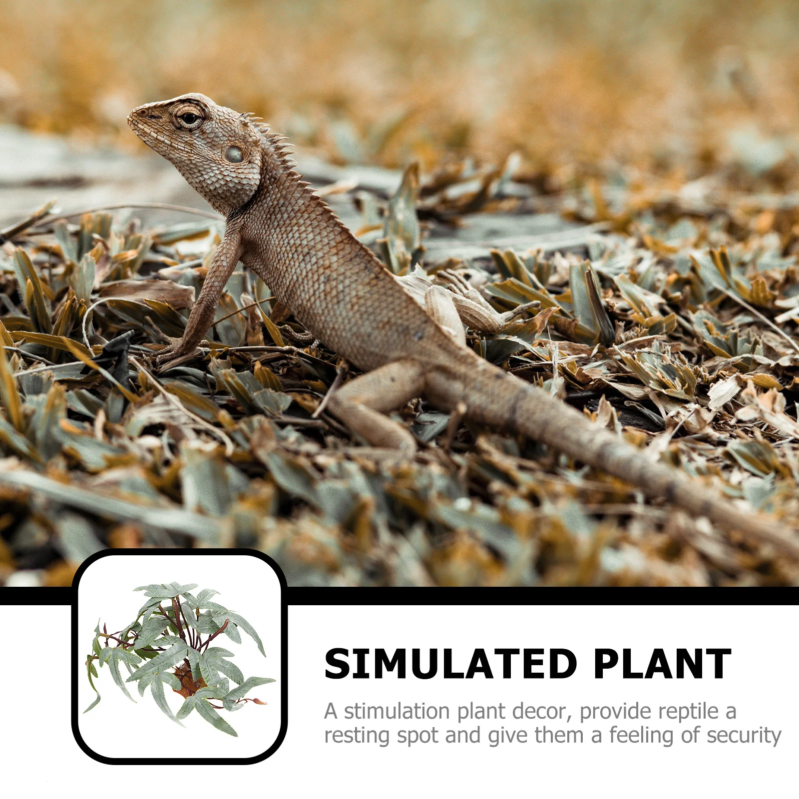 نباتات مقلدة لصندوق الزواحف نباتات خضراء اصطناعية واقعية من الراتنج البلاستيكي ديكور حوض السمك لوازم المناظر الطبيعية #5