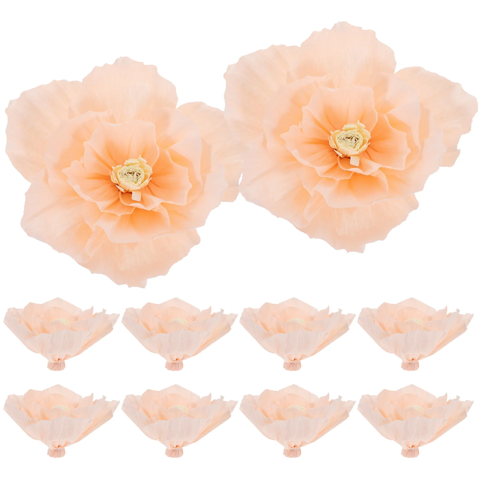 

10pcs Paper Flowers Decorations 20cm Pink Artificial Wall Wedding Party Home Background Craft Fade Resistant for Party