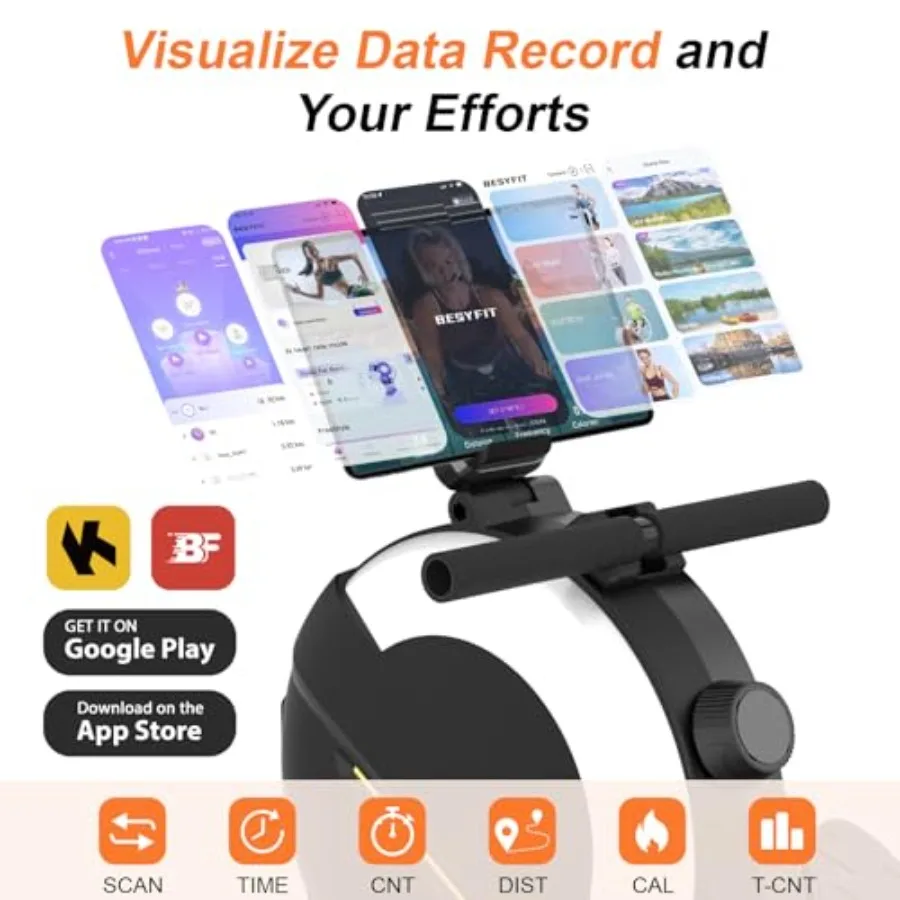 آلات التجديف للمنزل آلة التجديف المغناطيسية مع آلة التجديف عالية المقاومة 77 رطل 16 مستوى من التجديف المقاوم الهادئ #4