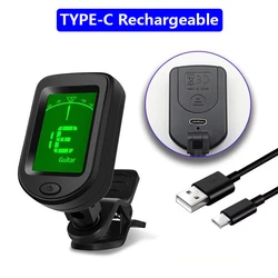 NEW Rechargeable Guitar Tuner For All Instruments Clip on Electronic Tuner for Guitar Bass Ukulele Violin Mandolin Banjo