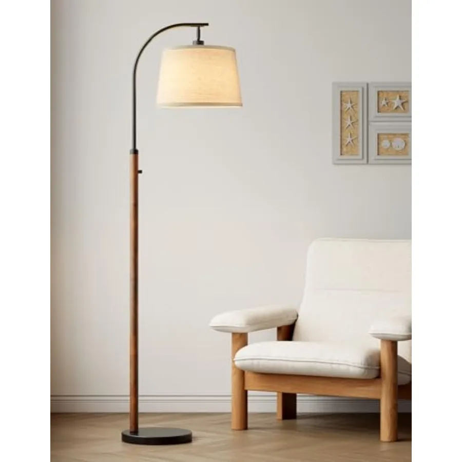 

Dimmable Floor Lamp for Living Room, 65" Tall Metal Standing Lamp with LED Bulb, Mid Century Modern Arc Floor Lamp with Linen S