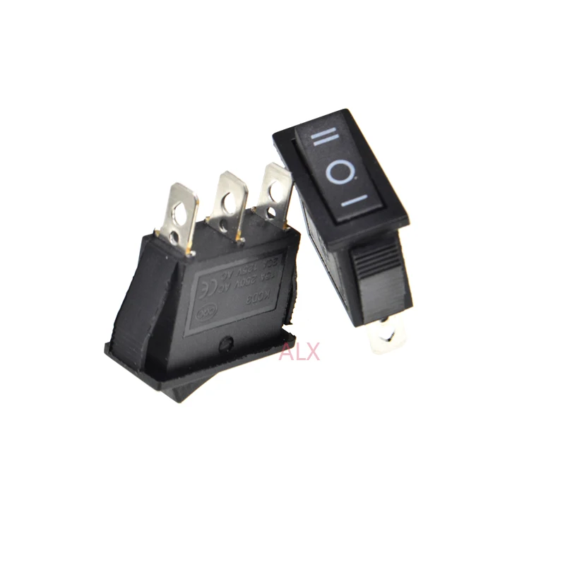 5pcs 3pin Spdt Black Push Button Rocker Switch on/off/on 3 Position   Power Switches 15a/250v 20a/125v 3 Pin Toggle Switch