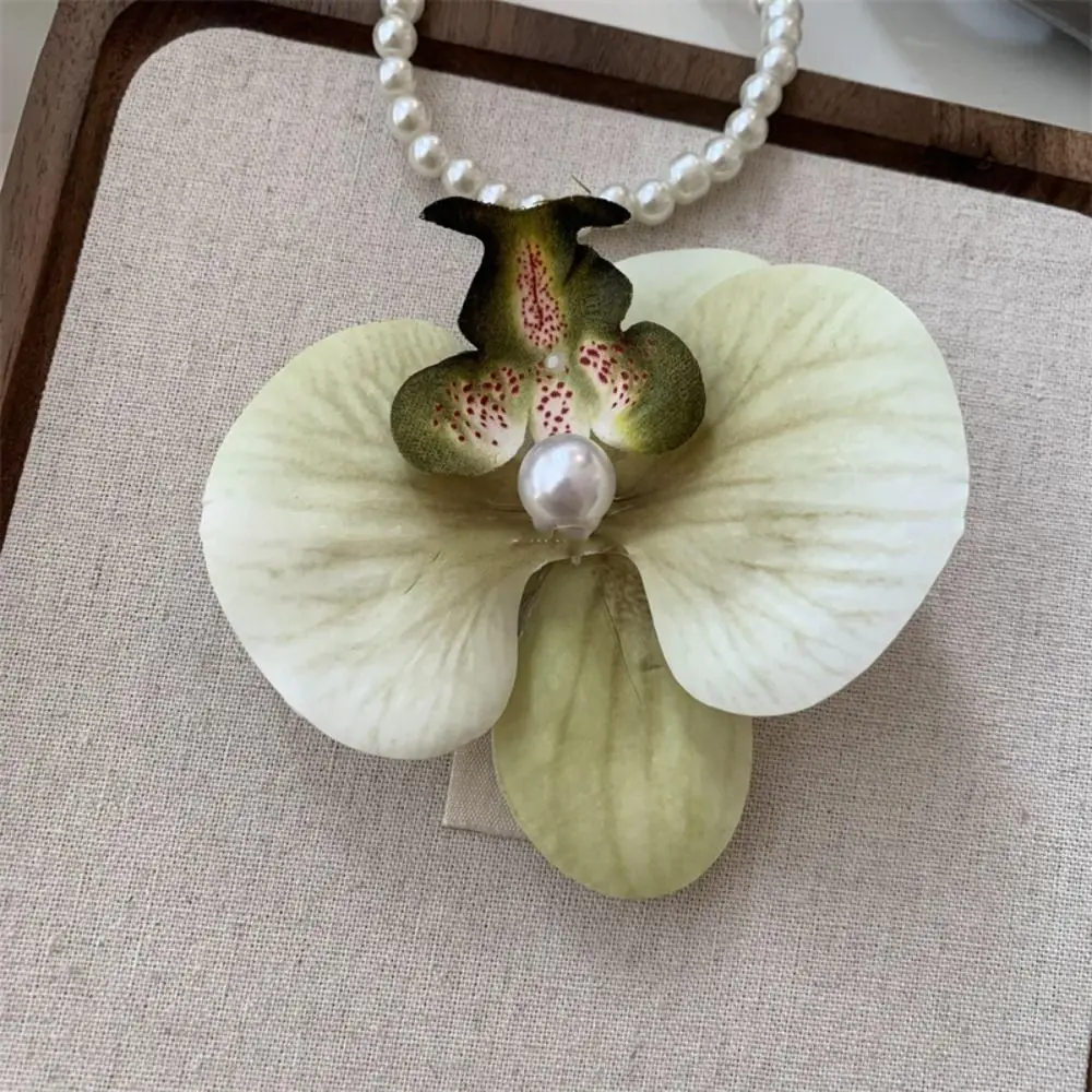 

Pink Orchid Flower Hair Clip Hair Ornament Headdress Orchid Hairpin Side Barrettes Hair Accessories Bohemia Barrettes Photograph