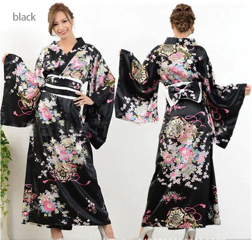 Fashion National Trends Women Sexy Kimono Yukata With Obi Novelty Evening Adjustable Belt Japanese Cosplay Costume Vintage