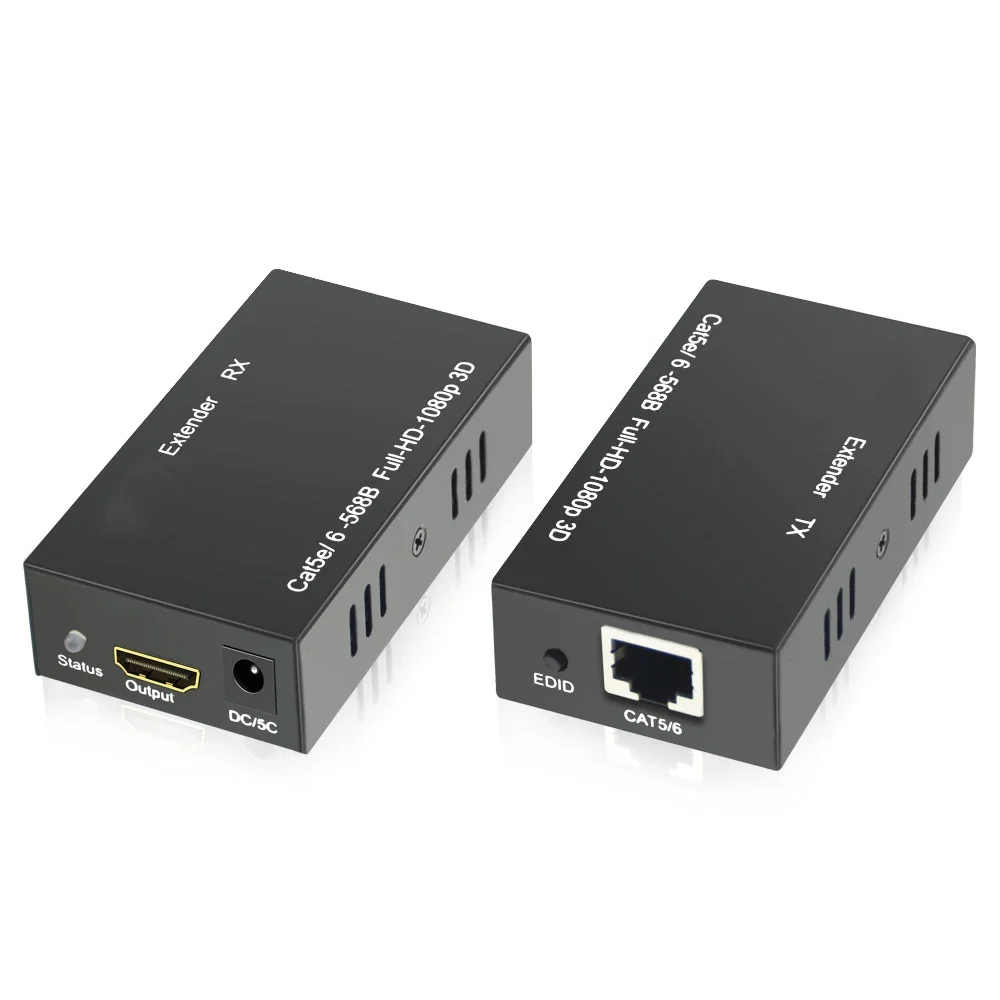 

1080P HDMI-compatible Extender Splitter Over Up To 60M RJ45 CAT5E CAT6 Ethernet Cable Transmitter Receiver For PC TV Box Project