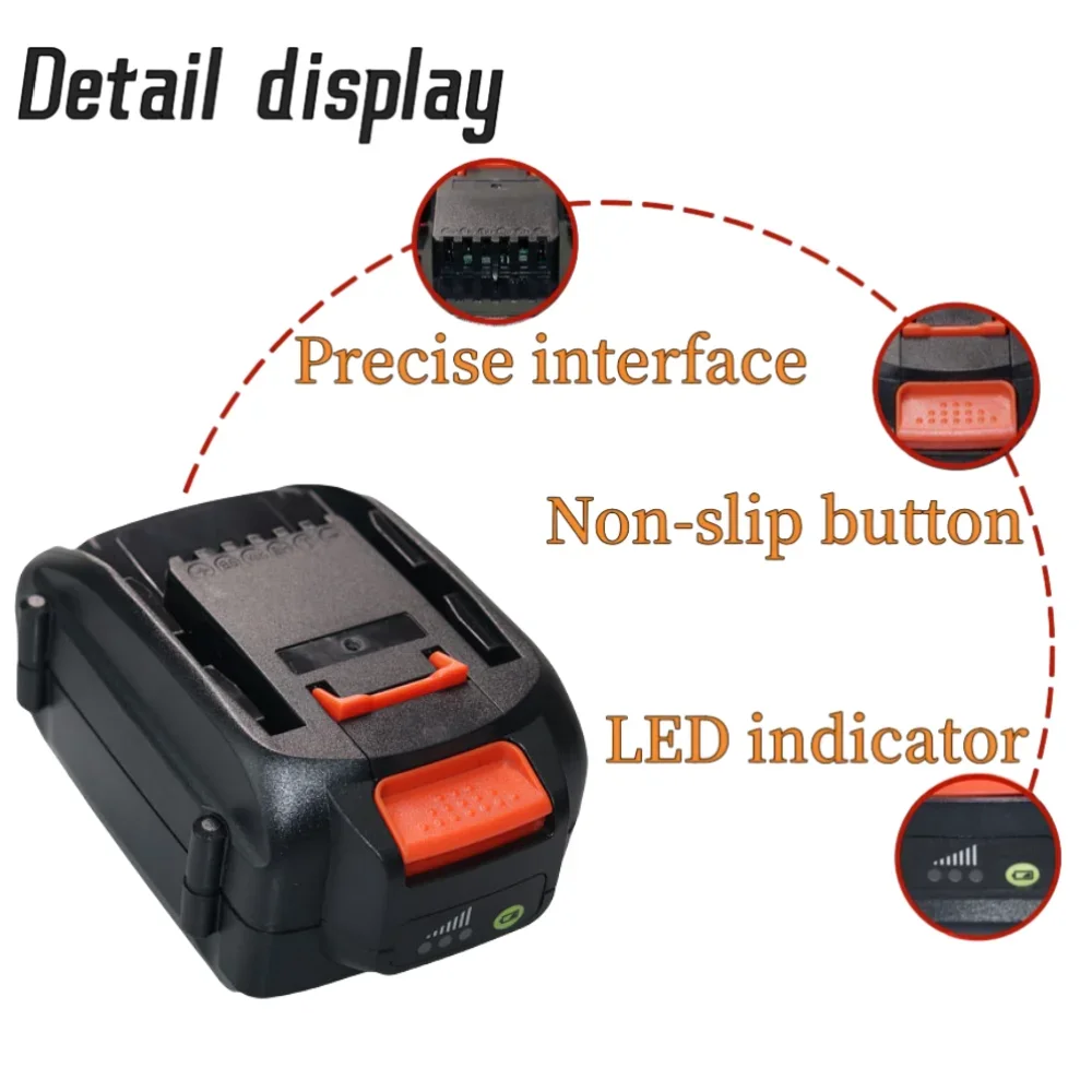 สำหรับ worx 20V 4.0/6.0/8.0ah แบตเตอรี่ไร้สายเครื่องมือสำรองแบตเตอรี่ WA3572 WX390 WA3553 WA3551 WX176 WX178แบตเตอรี่
