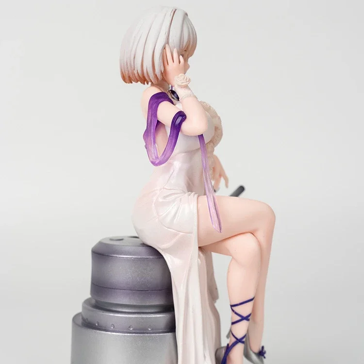 20cm Anime Spiel Azur Lane Figur Sirius reine Action figur weiße Rose faule Position sitzen Kleid Mädchen Modell Spielzeug Dekoration Geschenk