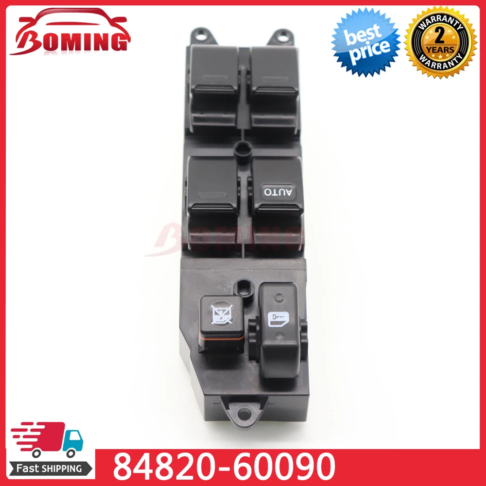 Power Window Lifter Master Control Switch, apto para Toyota Corolla, Camry, Avalon, eco, Yaris, 4Runner, Hilux, Land Cruiser, 84820-60090