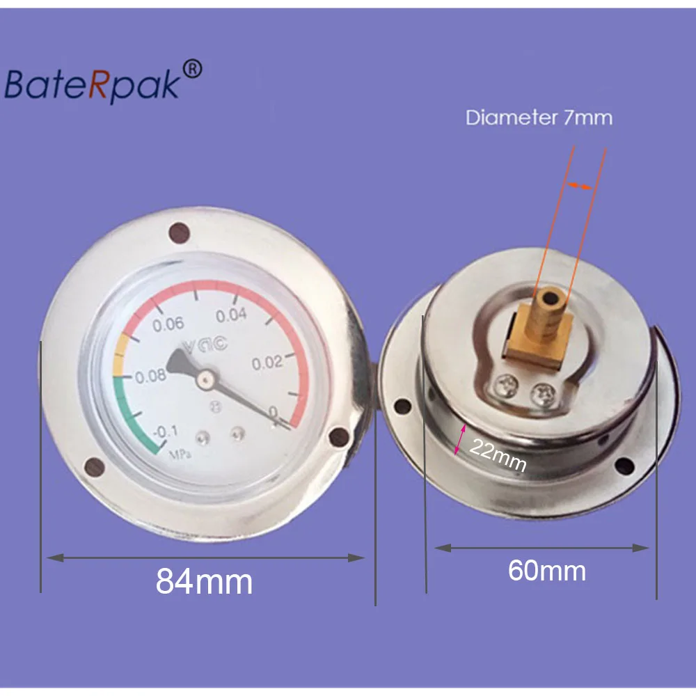 Y61B Vacuum Sealer -0.1-0Mpa Negative Pressure Gauge,BateRpak Vacuum machine barometer