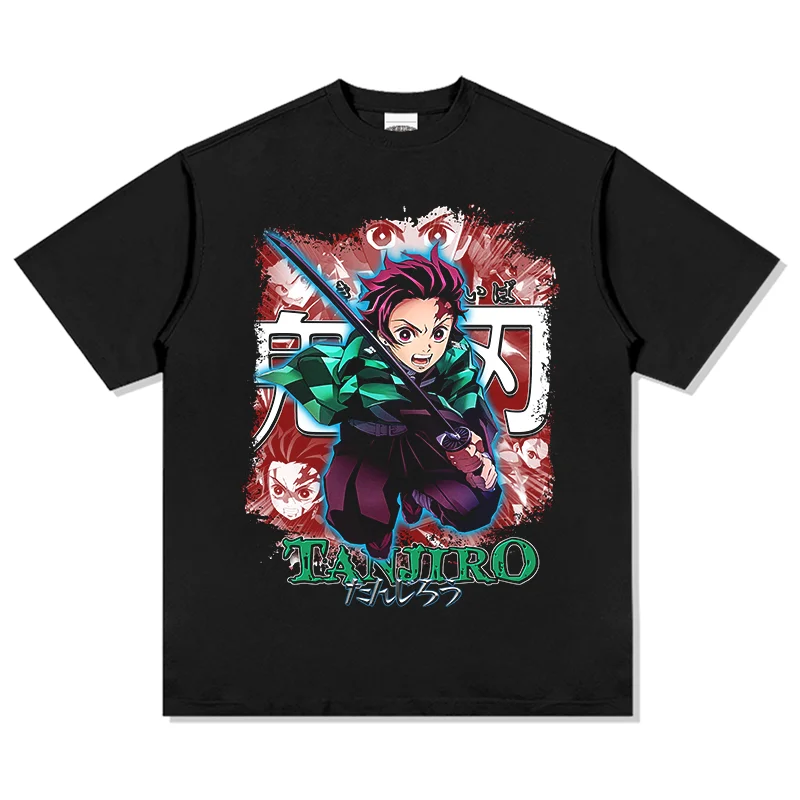 

Summer Men's Short-sleeved Ghost Annihilation Blade Animation Character Printing Explosion Casual Loose Versatile T-shirt Heavy