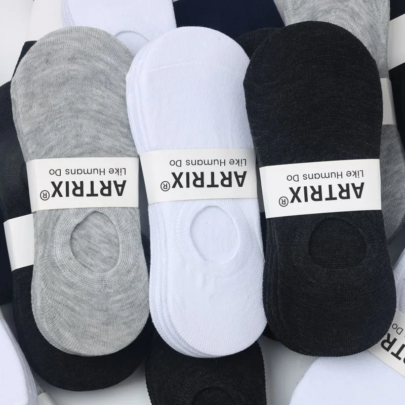 5-10Pairs Women/Men Boat Socks Invisible Low Cut Silicone Non-slip Summer No-show Ankle Socks Solid Color Casual Breathable