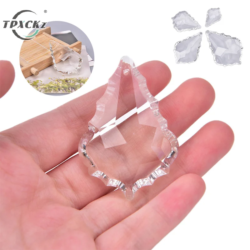 1pcs Clear Glass Crystals For Chandelier Crystals Lamp Multi Faceted Bead Hanging Drops Pendants Decor 50mm/63mm/76mm