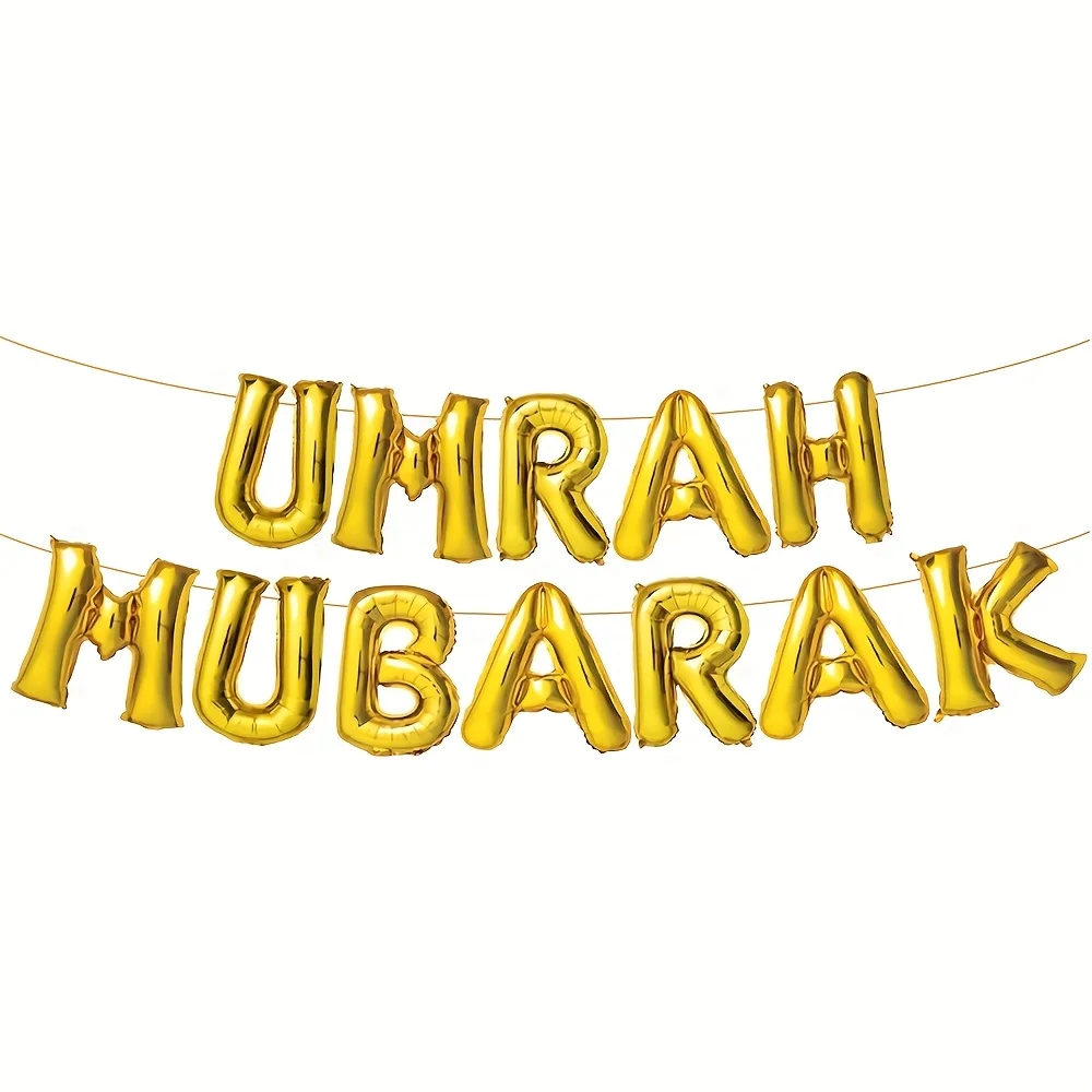 1Set Umrah Mubarak Ballon Set Banner Muslimischen Festival Home DIY Decor Eid Mubarak Ramadan Kareem Hajj Party Liefert