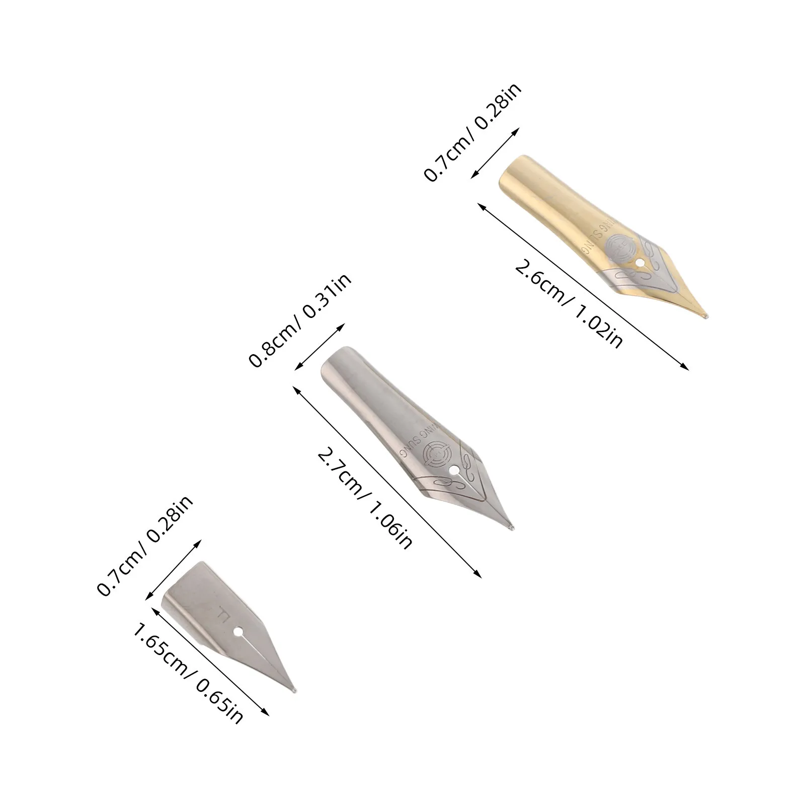 20 pçs universal aço caneta fonte nibs substituição dicas de metal fino caligrafia escrita pintura assinatura caneta reposição acessórios