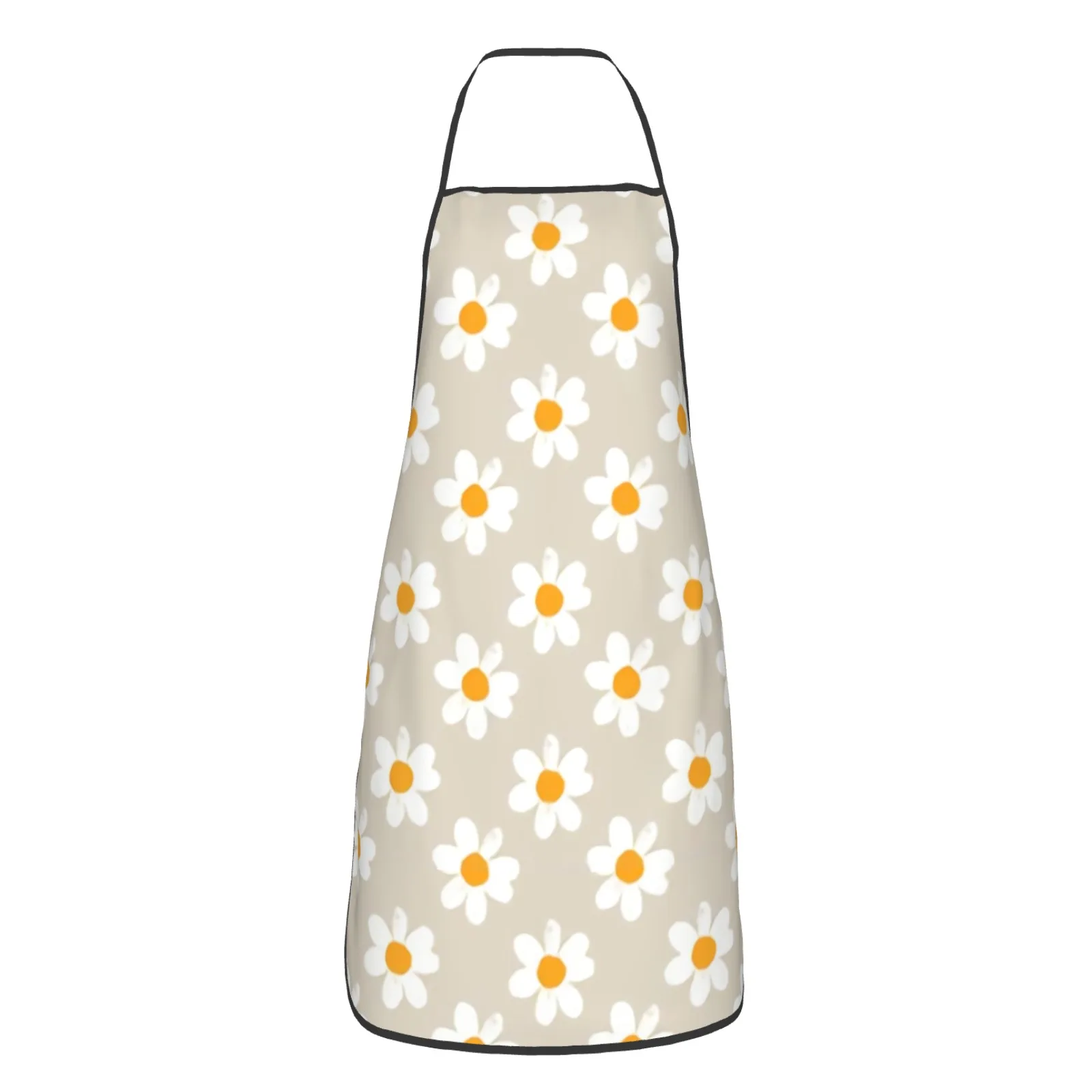 Summer Flowers Polyester locking hem Apron Home Cooking Baking Kitchen Cute Daisy Apron