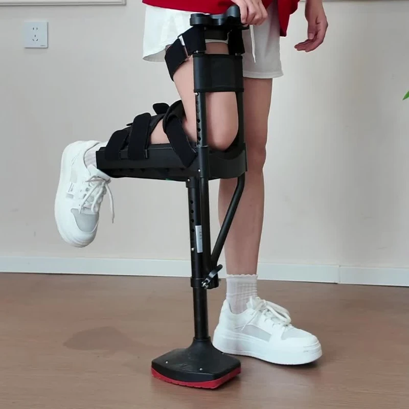 Single Leg Fracture Walking Aid Crutch for Foot Ankle Injury Hands Free Mobility Support Rehabilitation Daily Home Use 무릎 목발