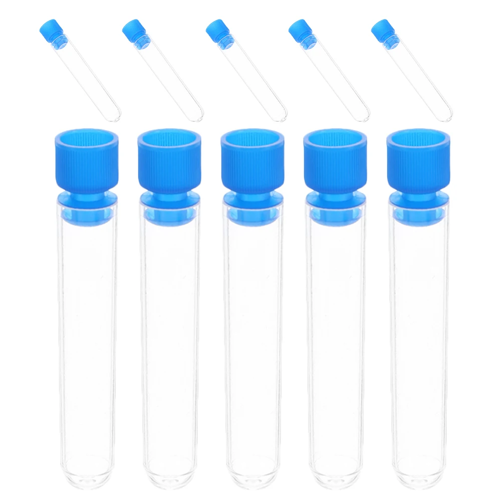 

10 Pcs Test Tube with Cap Tubes Storage Kids for Children Scientific Clear Mini Plastic Hat