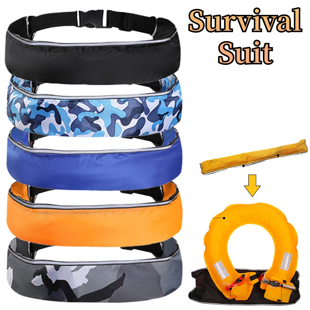 Inflatable Drifting Safety Life Belt Portable 100N Buoyancy Life Belt  Adjustable Webbing for Swimming Sea Fishing Life Jacket