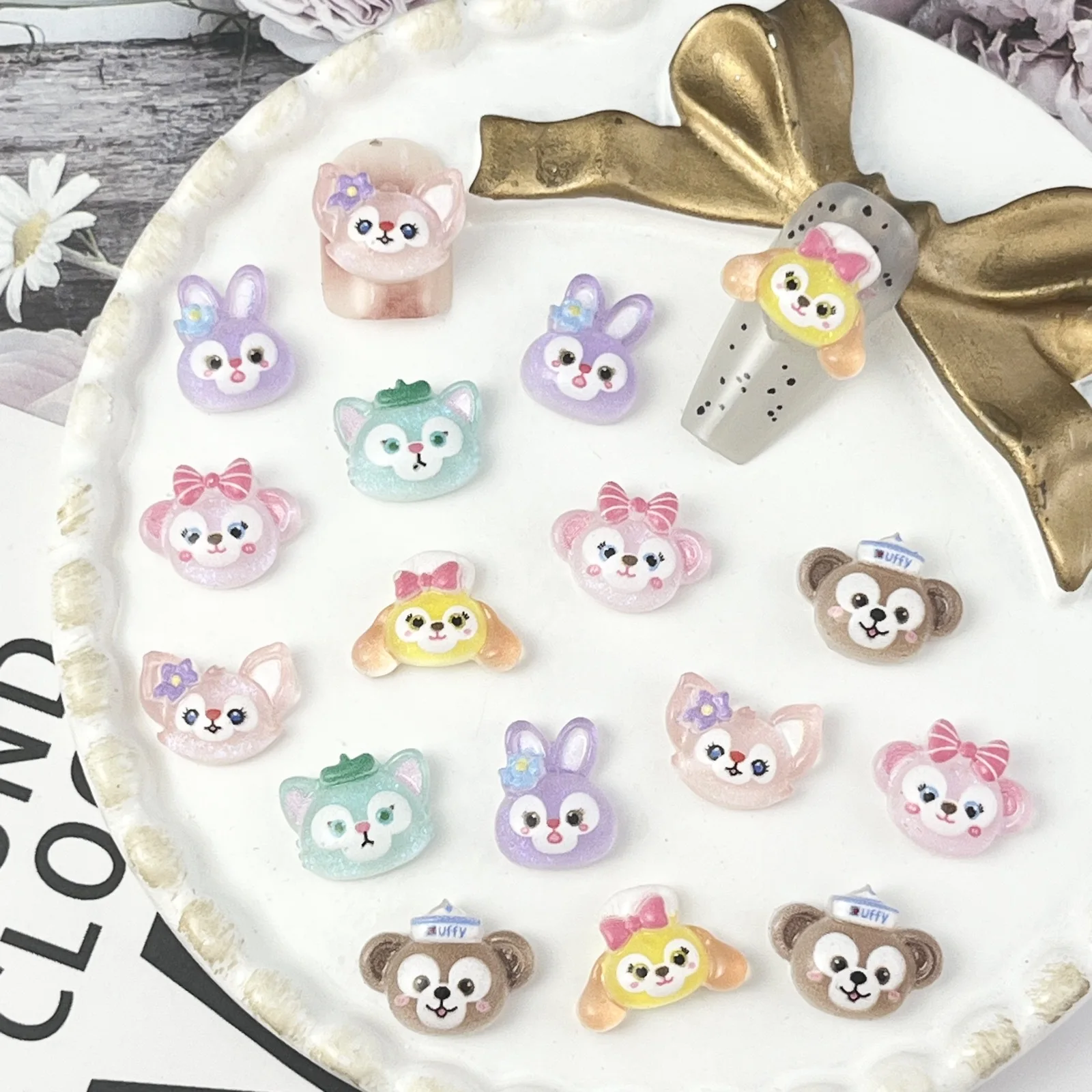 

20Pcs Nail Art Disney Bear Shaped Nail Charms Cute Art Decorations Jewelry Rhinestone Accessories Manicure Diy Nails Art Tools