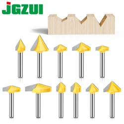 1PC 6mm Shank 90 Degree V-shaped 3D Router Bit Computer Carving Router Bit Woodworking Router Bit V-shaped Milling Cutter