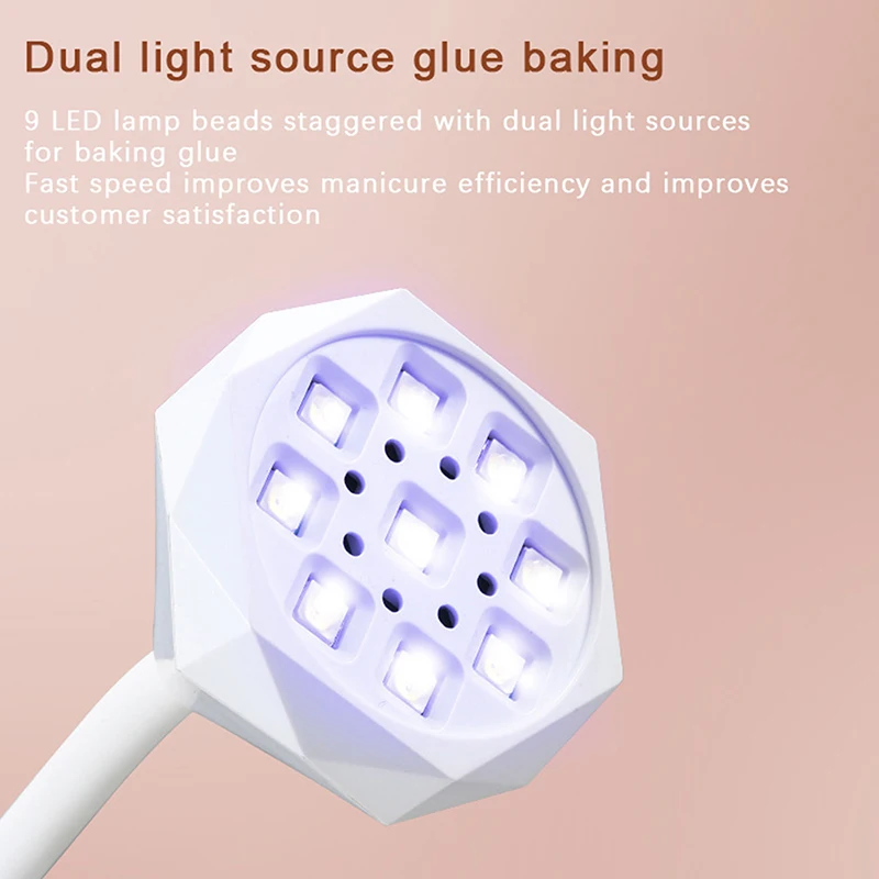 Plug-in Mini Nail LED Lamp 24/27W Nail Dryer False Nail Manicure Polish Glue Fast Drying UV Light Nail Lamp 360° Bendable Table