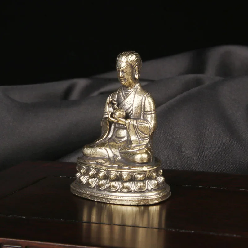 CH Brass Tibetan Buddha Sakya Second Patriarch Buddha Statue Ornament Sonam Zimo Worship Statue Ornament Antique Bronze Ware