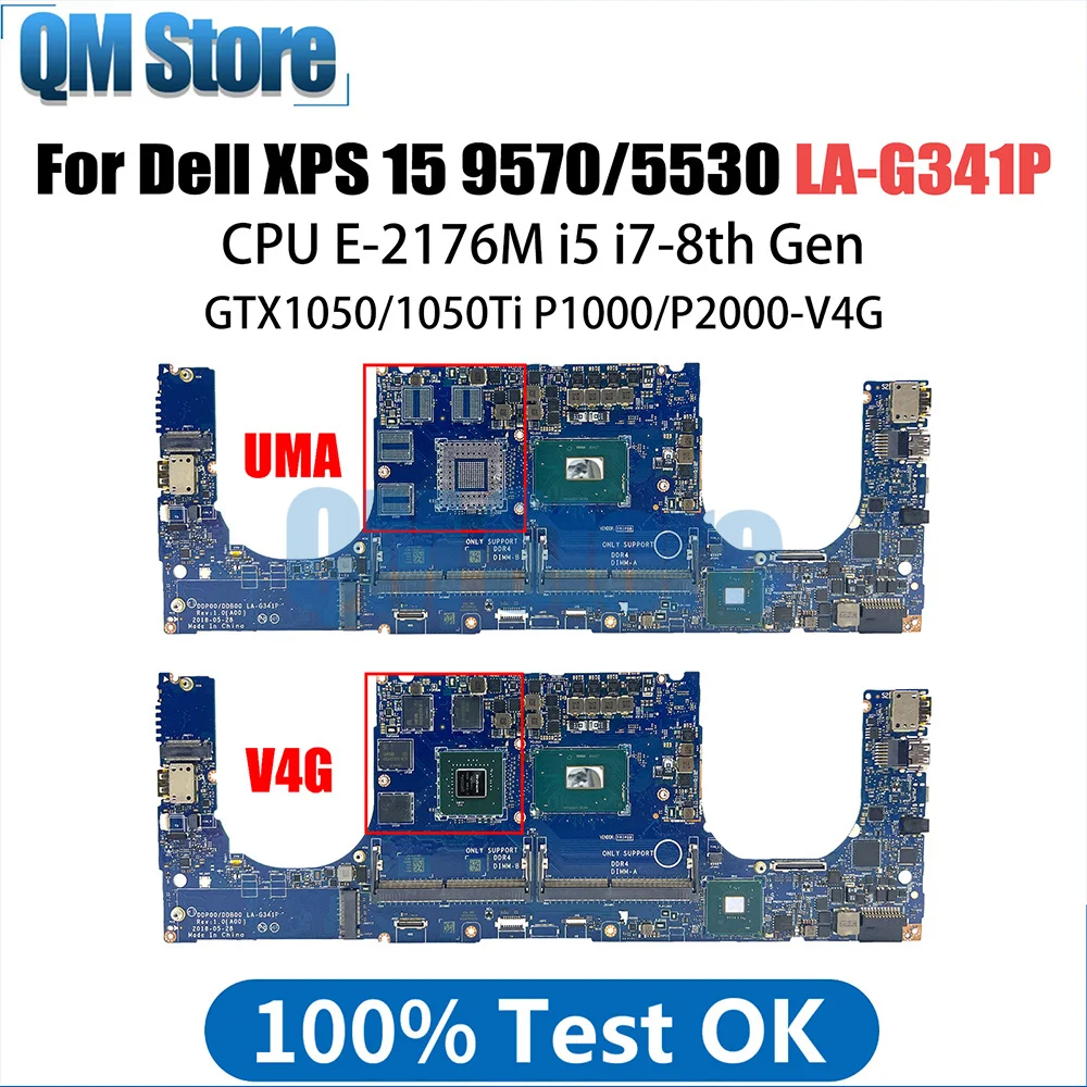 LA-G341P Mainboard For DELL Precision 5530 9570 Laptop Motherboard 0VDJMX E-2176M i5 i7 CPU GTX1050-1050Ti P1000-P2000 V4G