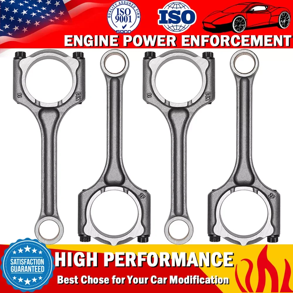 4Pcs Connecting Rod 23510-2E001 For Kia Soul Forte5 Optima Hyundai Elantra 2.0L