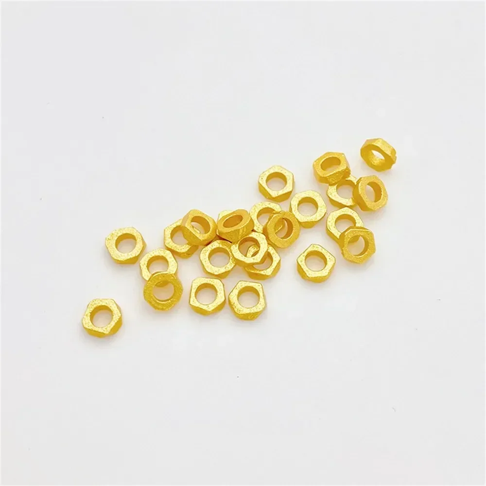 Zand goud sterke kleurbehoud veelhoekige kraal spacer vierkante losse kraal handgemaakte DIY kralen armband materiaal accessoires