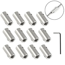 10pcs 304 Stainless Steel Handscrew Clamp Fit Together Wire Rope Clip with Hexagon Grub Screw Bolts Buckle for 2 3 4 5 6 8 10mm