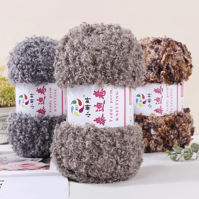 1 unidad de hilo de rollo de peluche de 100g, hilo de bucle de lana, hilo de aguja de gancho de terciopelo hecho a mano, bufanda tejida a mano, hilo especial para muñeca