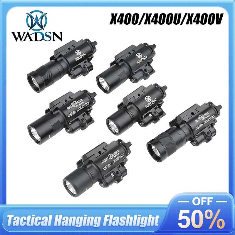 

WADSN Tactical Hanging Laser Flashlight X400 Series LED Strobe For Tactical Airsoft Scout Pistol Gun Hunting Light X400V X400U