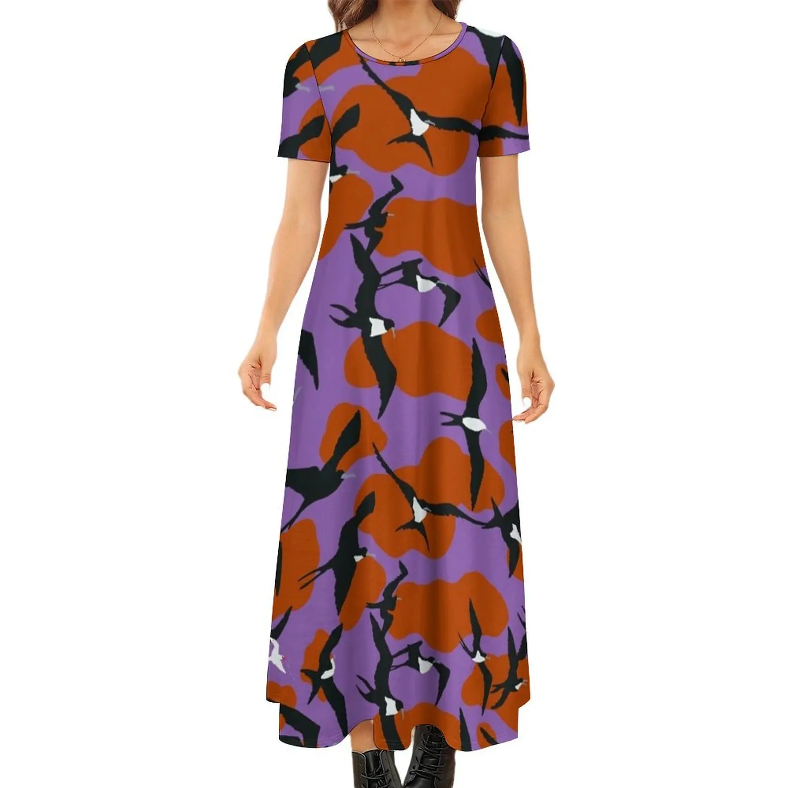 

‘Iwa chase Round Neck Short Sleeve Dress summer clothes for women long sleeve dresses summer dress women 2024