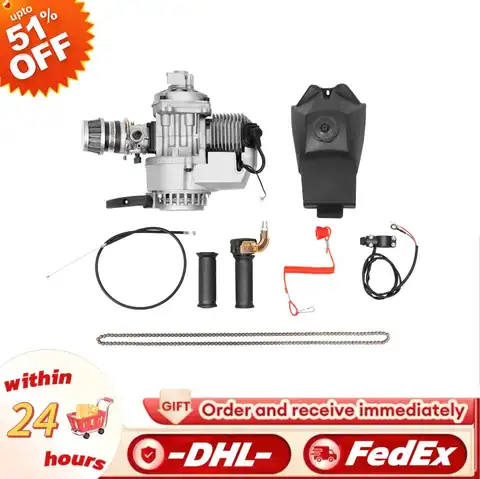 Kit de motor de partida por tração 49CC 2 tempos para bicicleta de bolso Mini Dirt Bike ATV ou scooter de cilindro único