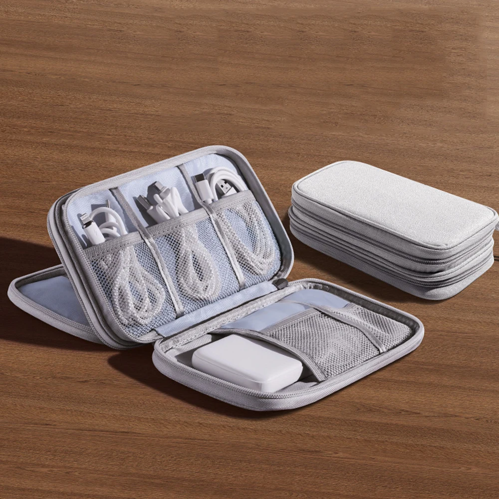 Data Cable Storage Bag Charger Mobile Power Bank Charging Cable  Box Shaped Handbag Headphones Hard Drive Digital Sorting Bag