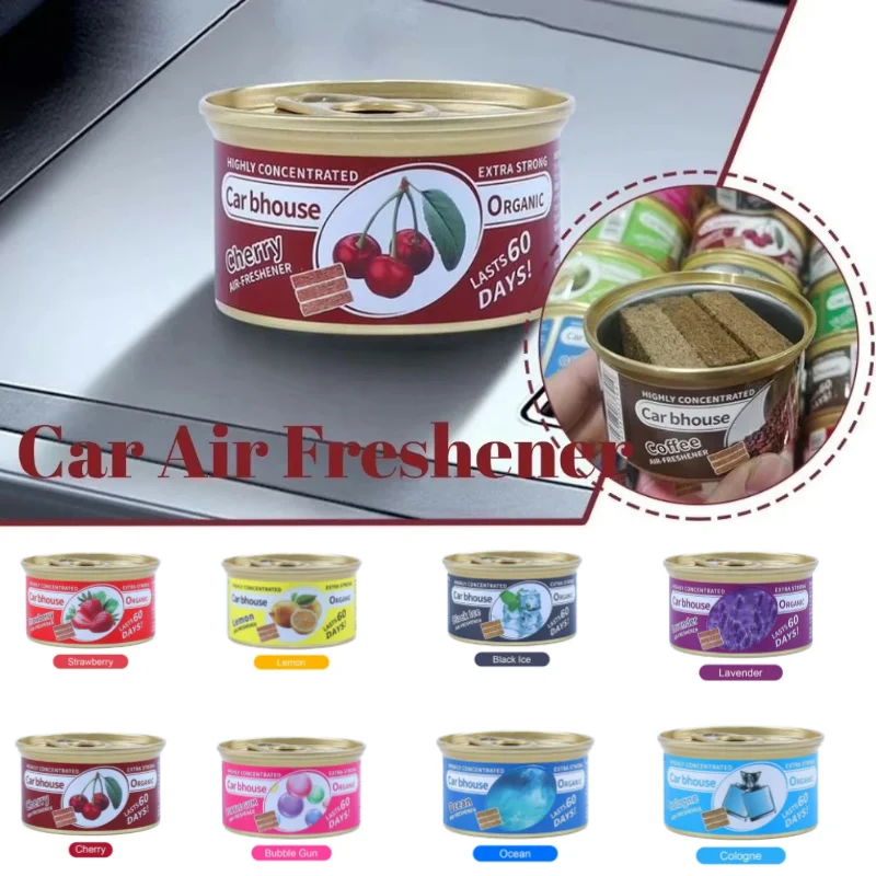 Car Air Fresheners Odor Eliminator Essential Long-Lasting Fragrance Lemon Cherry Ocean Strawberry Cologne Aromatherapy