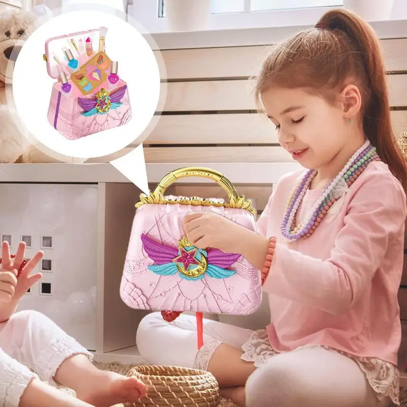 Kids Makeup Kit For Girl Girls Makeup Game Makeup Vanities Toys Pretend Cosmetic Kits Includes Storage Case For Little Girls