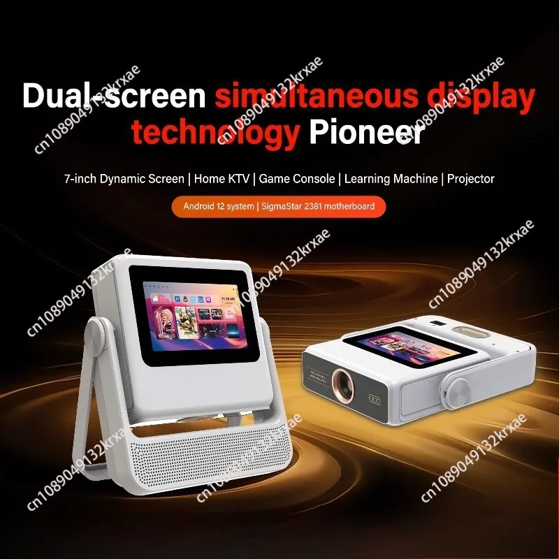 2026 شاشة مزدوجة عرض متزامن A5PRO جهاز عرض منزلي فائق الوضوح يعمل باللمس #1