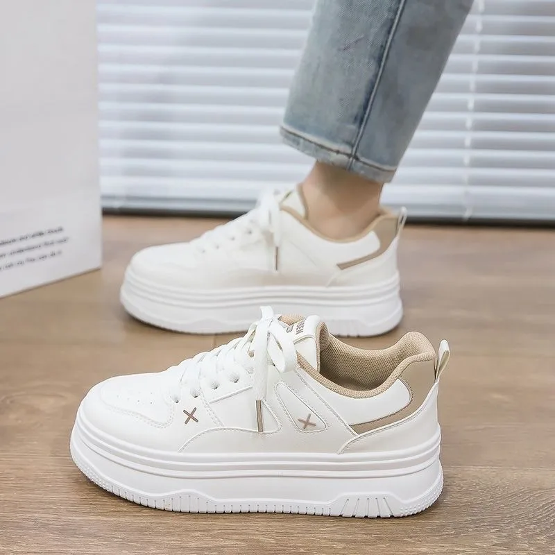 

Breathable White Shoes Student Back-to-school Season Easiest for Match Sneakers New Arrivalthick Sole Casual Shoes Women