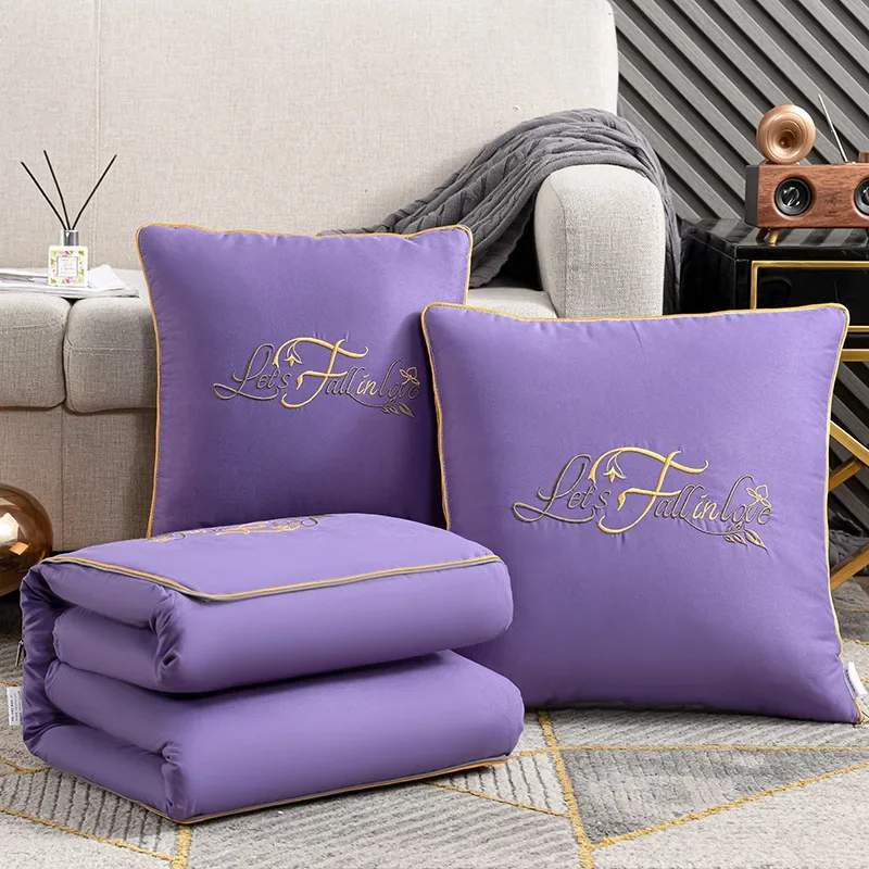 High End Pillow and Blanket Dual-use Car Folding Cushion Office Nap Pillow and Blanket 2-in-1 Summer Household Cool Blanket