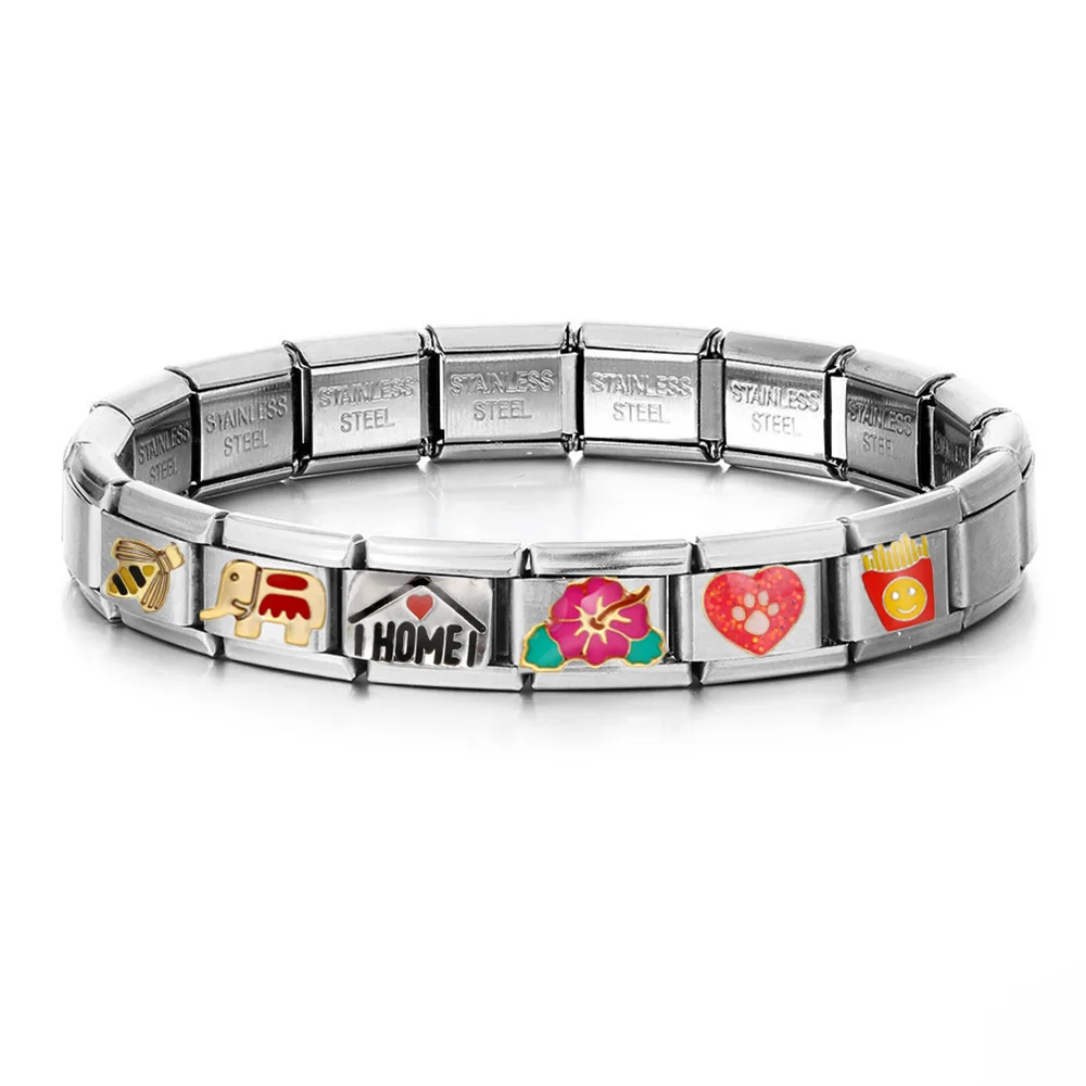 Kuchen, Kaffee, Pizza, Süßigkeiten, Chips, Hamburger, Eier, Glasur, Mode-Charm-Links, passend für 9mm Armbänder, Edelstahl, DIY-Schmuckherstellung, Geschenke – Detail 2