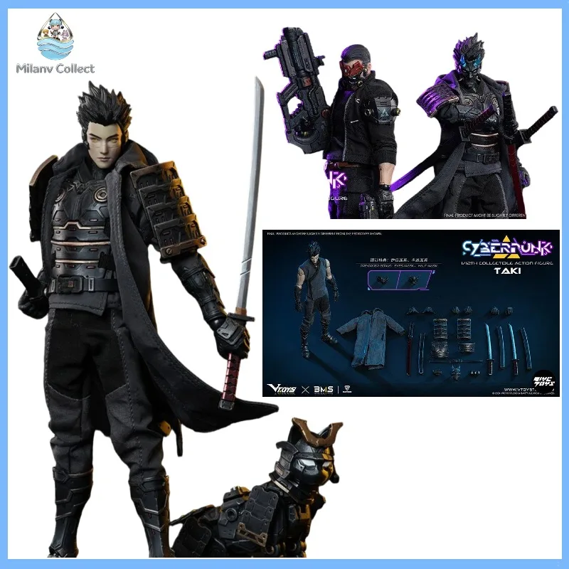 【In Stock】Original VTOYS Cyberpunk Samurai:Taki 1/12 With Interchangeable Masks  Action Figure Model Toys Collection