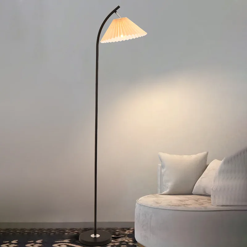 Pleated floor lamp living room modern simple creative personality ins warm bedroom bedside standing led floor lamp