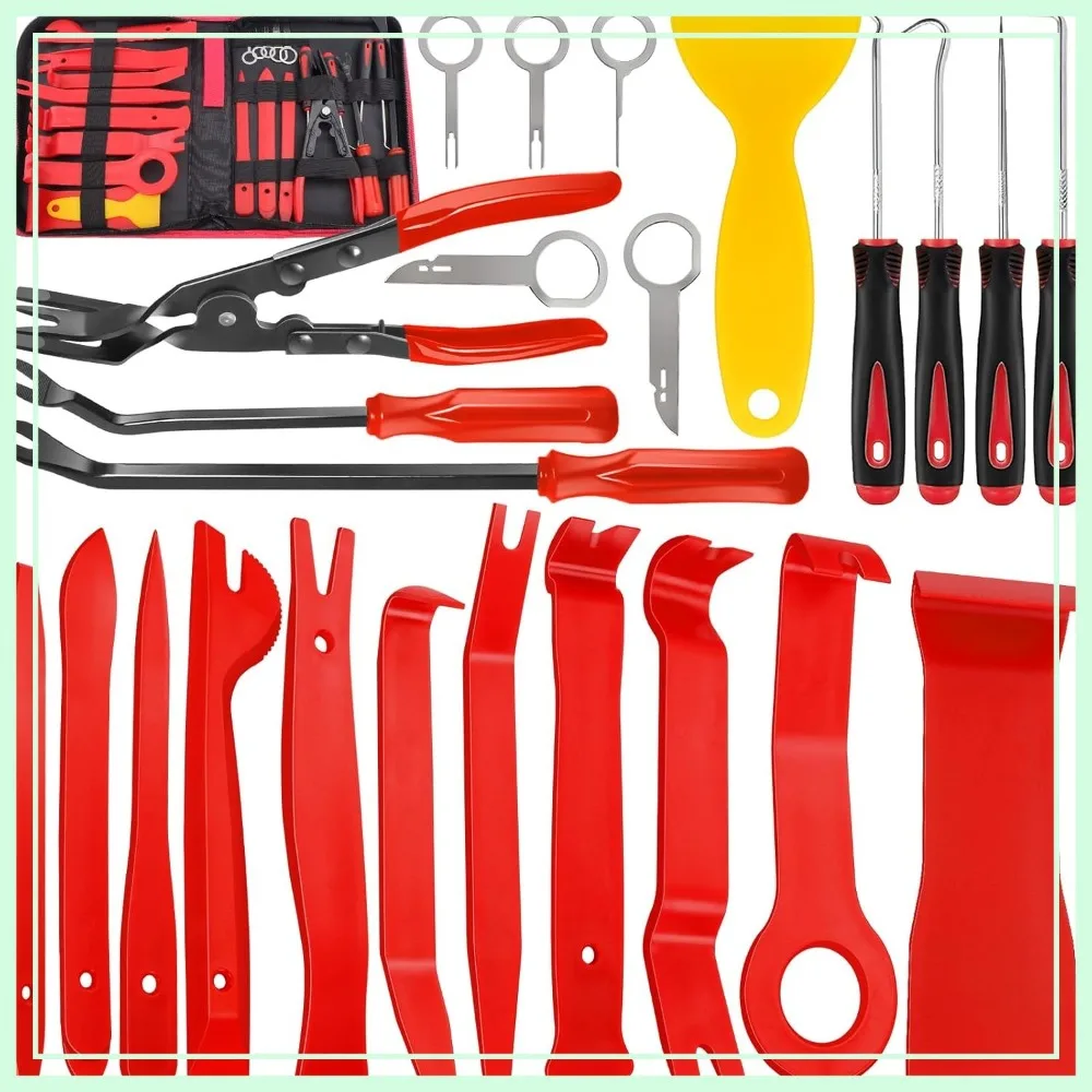 

24Pcs Trim Removal Tool Set with Pick, Clip Remover, Sticker Scraper, Pry Tool for Car Interior Door Panel Dash