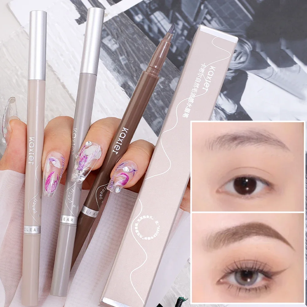 Waterproof Liquid Eyebrow Tattoo Pencil Double Head Sweatproof Easy To Color Quick Drying Water Eyebrow Liner Pen Eyes Cosmetics