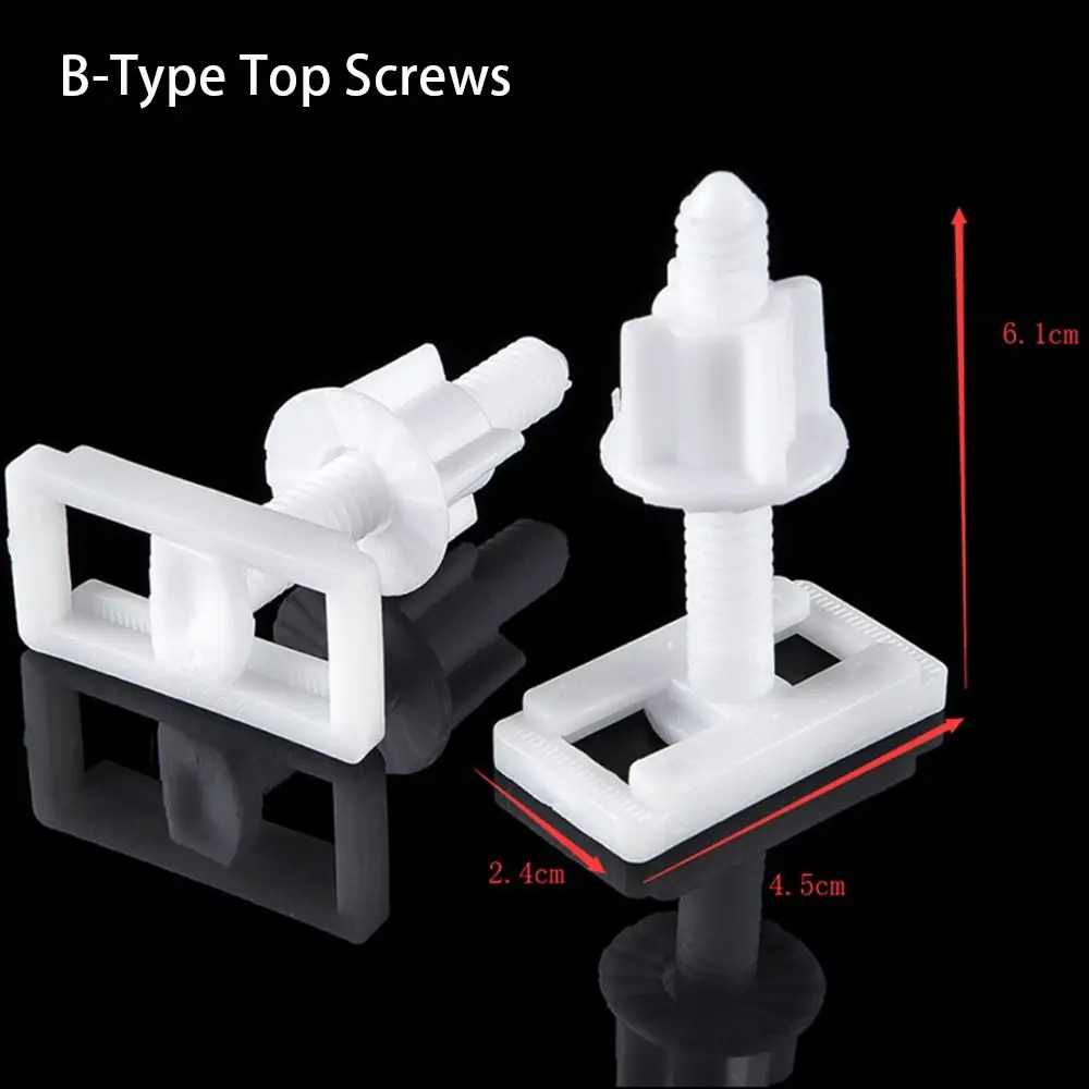 1Pair Seat Cover Plate Replacement Toilet Seat Repair Screws Seat Fittings Bathroom Accessories Lid Hinge Repair Bolts Plastic