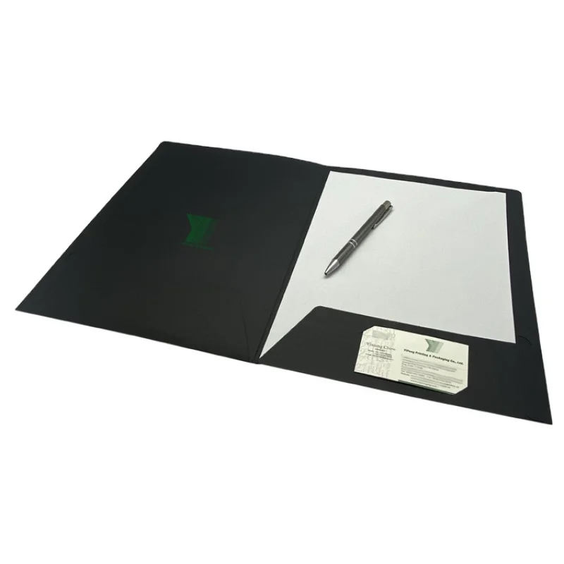 

custom 200pcs a lot printing A4 Black kraft Certificate Holder classic thick kraft file wi